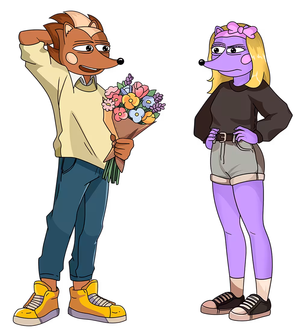 Hege offering Hegena flowers